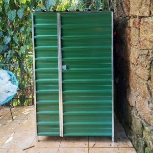 Depósito de Jardim de Metal - Mini Galpão de Aço - Modelo 3 com 2 portas